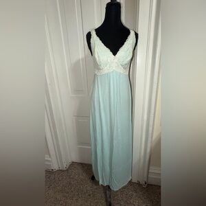 Women’s size medium Lace Trim Chemise - Soft Blue, nightgown